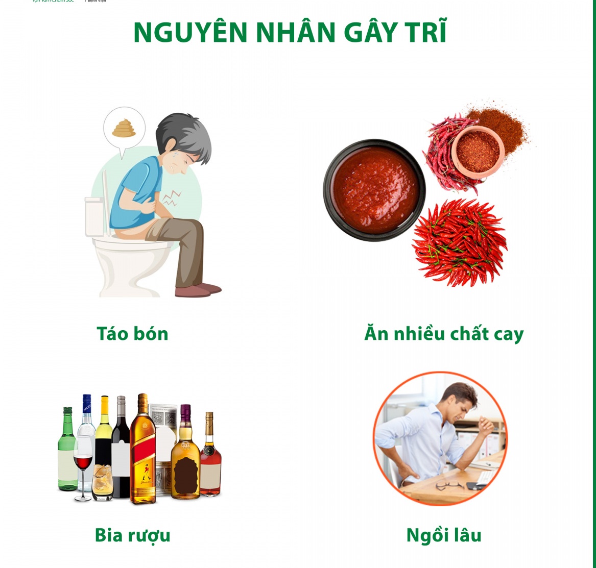 Nguyên nhân gây bệnh trĩ rất đa dạng