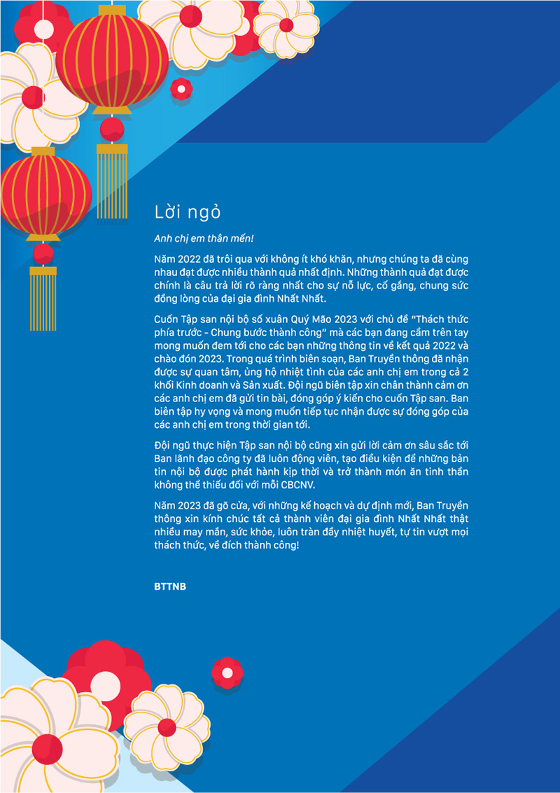 Tập san nội bộ số xuân 2023 Nhất Nhất