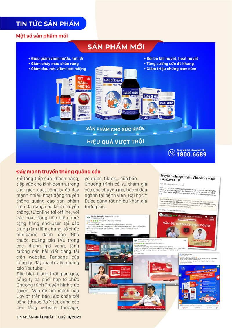 Tin ngắn Dược phẩm Nhất Nhất Quý 3/2022