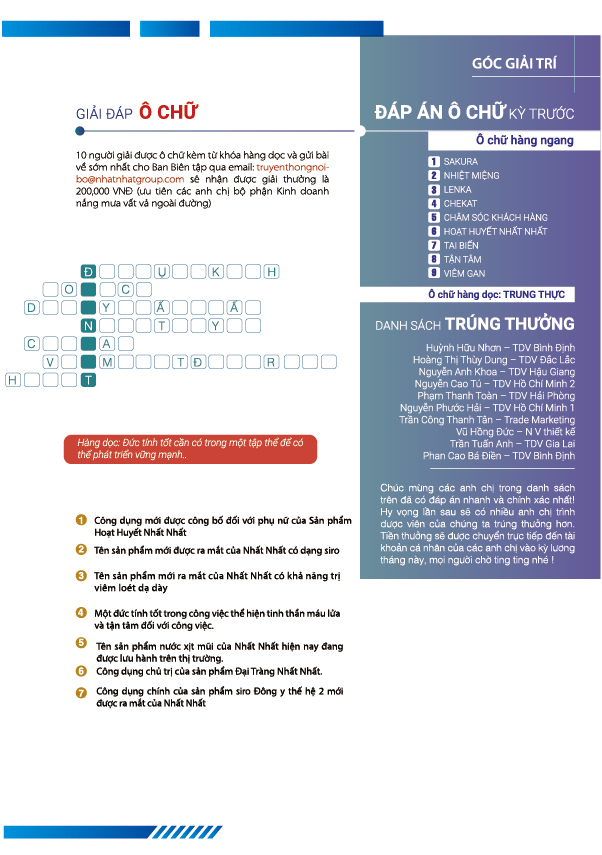 Bản tin nội bộ Nhất Nhất số 9